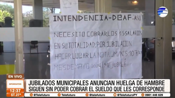 Jubilados municipales de Asunción anuncian huelga de hambre