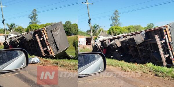  DAÑOS MATERIALES TRAS VUELCO DE CAMIÓN EN GRAL. DELGADO