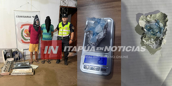 APREHENDEN A DOS HERMANOS POR HURTO Y TENENCIA DE DROGAS