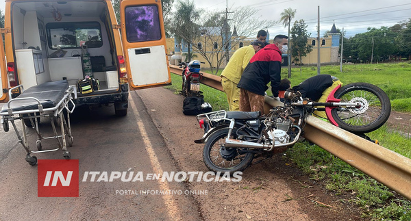 CHOQUE ENTRE AUTOMÓVIL Y MOTOCICLETA DEJÓ UN LESIONADO EN SAN JUAN DEL PNÁ