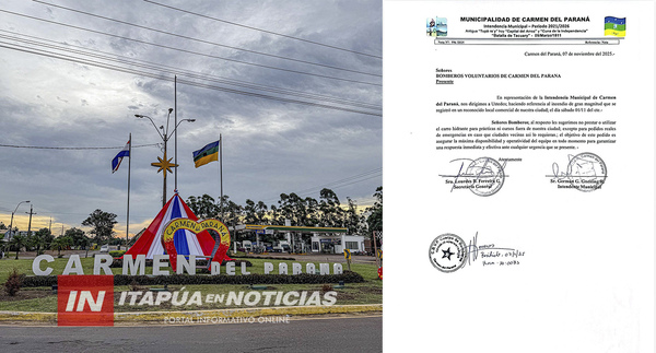 CARMEN DEL PARANÁ PIDE QUE EL CARRO HIDRANTE PERMANEZCA EN EL DISTRITO