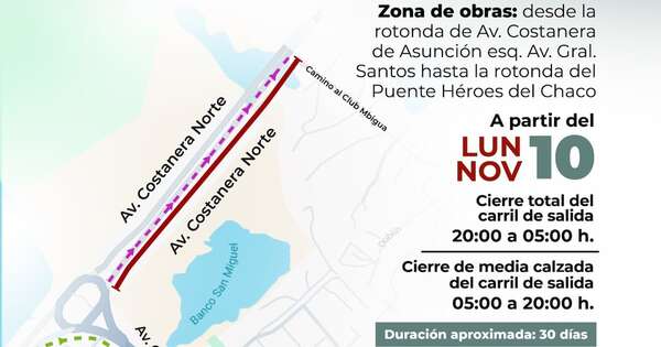 Diario HOY | Desde el lunes cerrarán un carril de la Costanera Norte por un mes