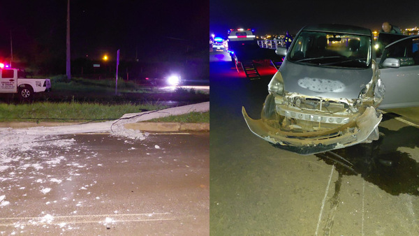 Encarnación: conductor derribó una columna de la ANDE en zona del estadio Villa Alegre