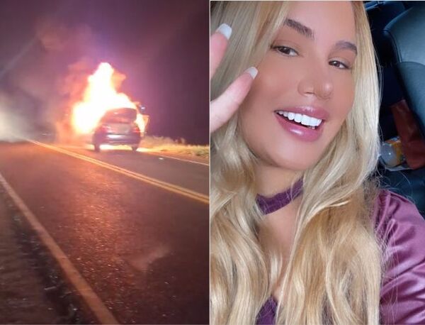 Popular / (VIDEO). Se incendió lujoso vehículo de la madrina del Guma en manos de los polis