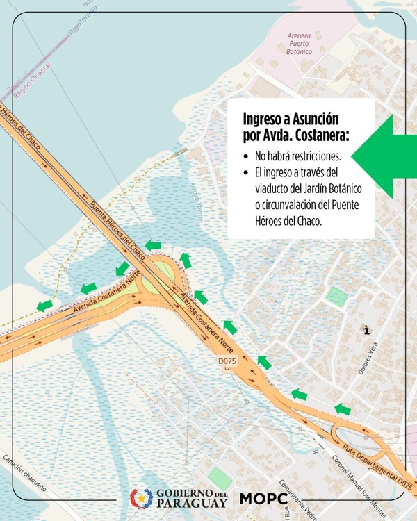 Costanera Norte: 30 días de bloqueos por obras subterráneas del MOPC y la ANDE - ADN Digital
