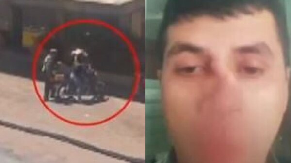 Motoqueiro le rompió la nariz a un zorro de la Caminera con su casco
