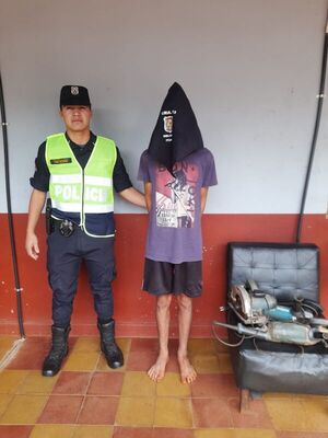 Aprehenden a joven en Obligado y recuperan herramientas robadas de una obra en construcción