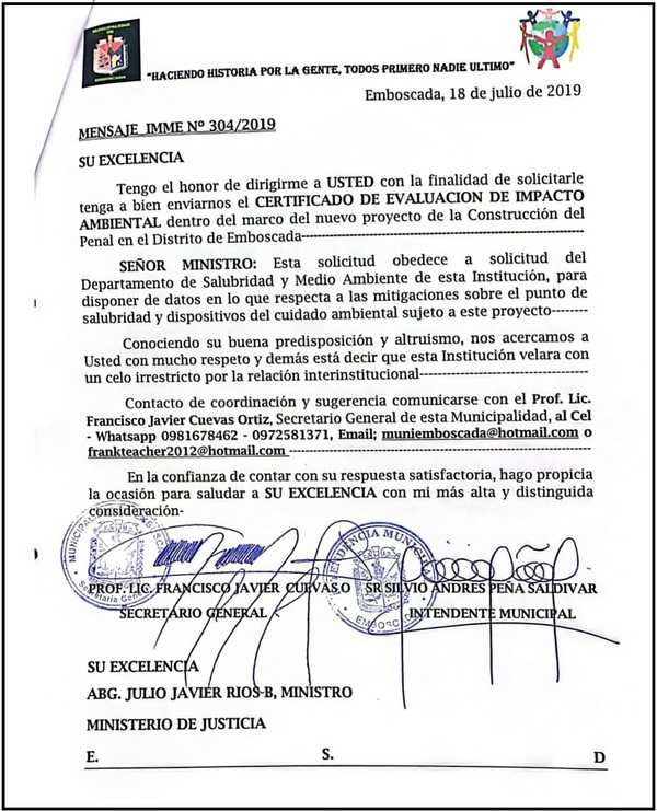 Omisión criminal: Ministerio de Justicia habilitó la penitenciaría más grande del Paraguay sin cumplir ley de impacto ambiental – La Mira Digital