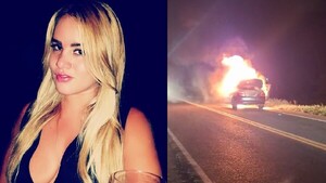 Cuerona se pleiteó con policías y su auto se quemó