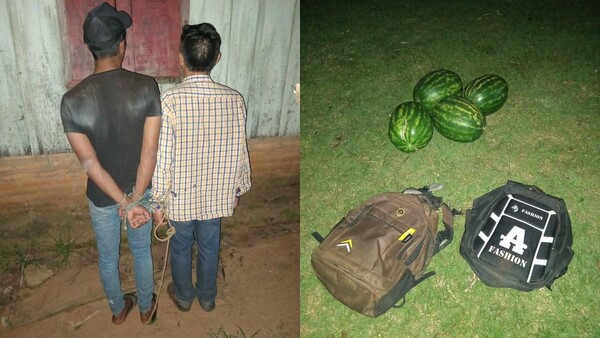 Robaron sandías y terminaron reducidos por el propio dueño de la chacra