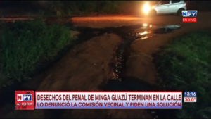 Insostenible situación en Minga Guazú: vecinos afectados por desechos cloacales de la penitenciaría