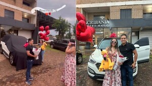 Sorprendió a su novia con una camioneta