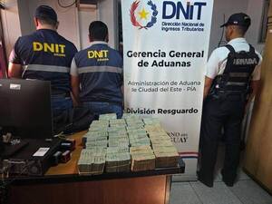 DNIT incautó 1.600.000 reales sin declarar