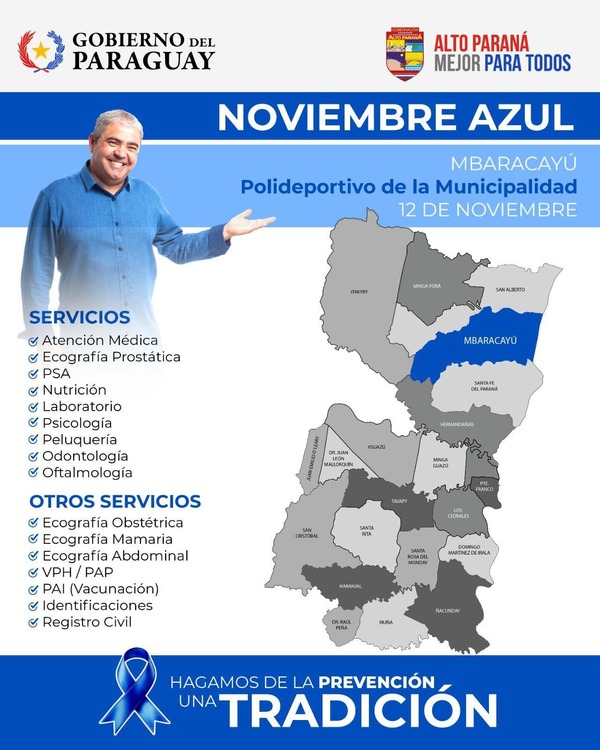 Mbaracayú se suma al “Noviembre Azul” con jornada gratuita de salud - ADN Digital