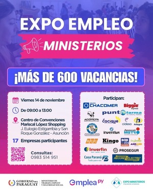 Gran feria laboral en Asunción: empresas ofrecen más de 600 vacancias - ADN Digital
