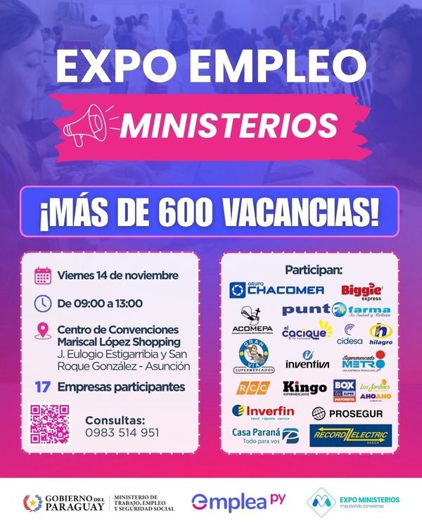Gran feria laboral en Asunción: empresas ofrecen más de 600 vacancias - ADN Digital