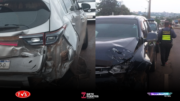 TRIPLE COLISIÓN DE CAMIONETAS SOBRE LA RUTA PY06 EN ENCARNACIÓN PROVOCA DAÑOS MATERIALES - «TVS DIGITAL»