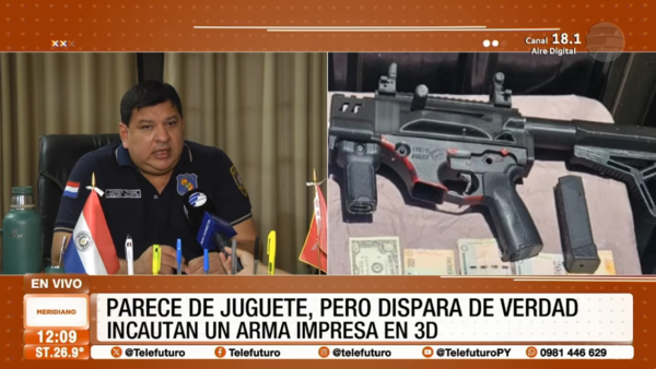 Incautan primera arma fabricada con impresora 3D en Pedro Juan Caballero