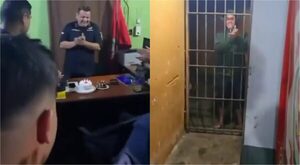 Popular / (VIDEO) Preso ho'use torta y aplaudió con todo por el cumple del comisario