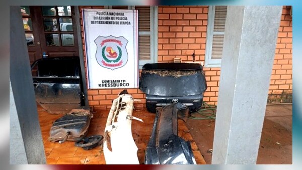Desmantelan presunto aguantadero y desarmadero de vehículos robados en Caazapá