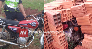 CAMBYRETÁ: ENTRE LADRILLOS RECUPERAN MOTOCICLETA HURTADA
