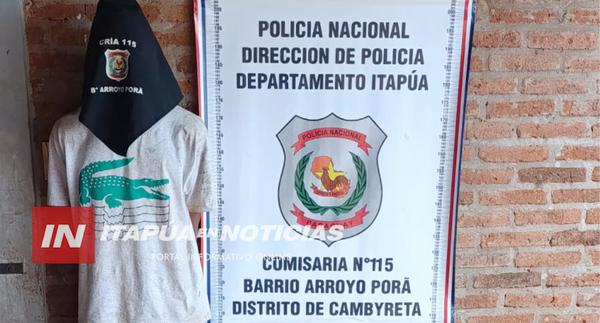 FUE DETENIDO EN ARROYO PORÃ UN JOVEN BUSCADO POR HURTO AGRAVADO