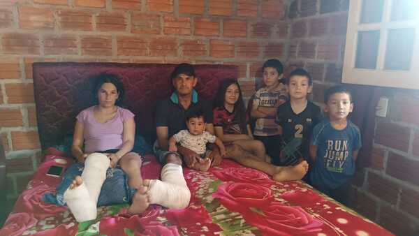 Familia de cinco niños necesita ayuda urgente tras grave accidente de tránsito