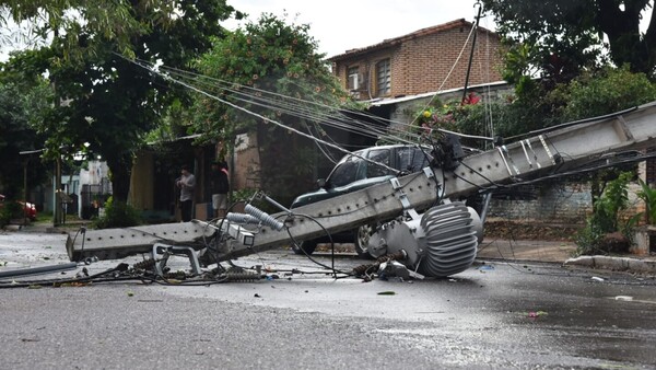 Fuerte temporal deja árboles, columnas y techos caídos, además de cortes de energía en casi todo Paraguay