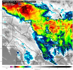 Persisten lluvias con tormentas eléctricas moderadas a fuertes y ráfagas de vientos en el norte del país