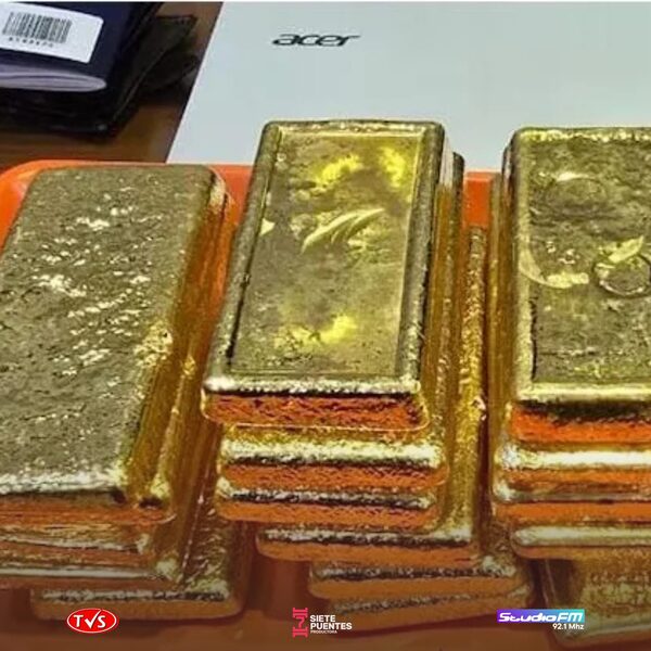TRES DETENIDOS EN EL AEROPUERTO SILVIO PETTIROSSI CON 22 KILOS DE ORO VALUADOS EN USD 3 MILLONES - «TVS DIGITAL»