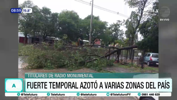 Fuerte temporal azotó a varias zonas del país