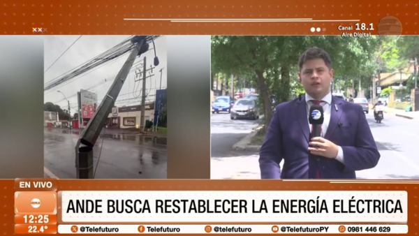 La ANDE busca restablecer la energía eléctrica luego del temporal