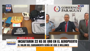 Organización criminal estaría detrás de carga de 22 kilos de oro incautada