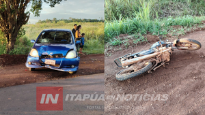 COLISIÓN ENTRE AUTOMÓVIL Y MOTOCICLETA DEJA UN LESIONADO EN FRAM