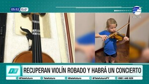 Niña recupera violín tras hurto domiciliario