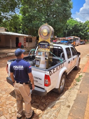 Incautan tragamonedas tras allanamiento