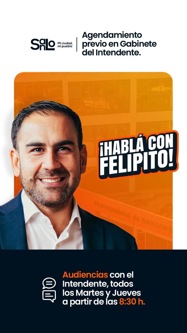 "¡Habla con Felipito!", así se denomina los días de audiencia con el intendente - San Lorenzo Hoy