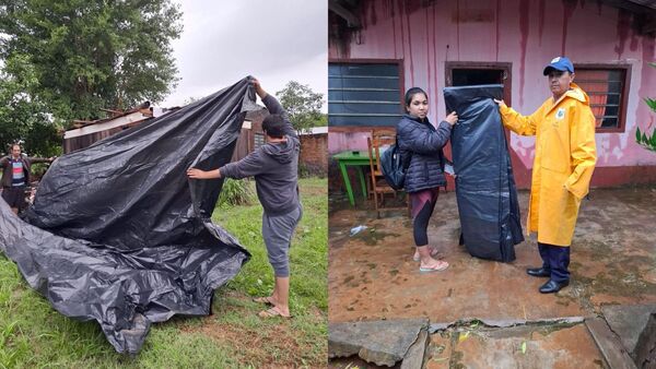 Asisten a más de 17 familias tras el fuerte temporal que azotó Cambyretã
