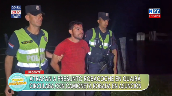 Atrapan a presunto robacoche en Guairá: circulaba con una camioneta robada
