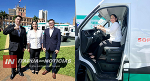 DISTRITO DE LA PAZ RECIBE NUEVA AMBULANCIA: BLANCA CHÁVEZ RECEPCIONÓ LA UNIDAD