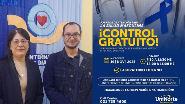 UniNorte Encarnación realiza hoy jornada gratuita de control prostático para hombres
