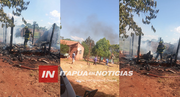 BOMBEROS DE ENCARNACIÓN CONTROLAN INCENDIO EN EL BARRIO SAN BLAS INDEPENDENCIA