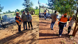 Municipio de Cambyretá y la SEN asistieron de inmediato a familia afectada por incendio que consumió por completo una vivienda