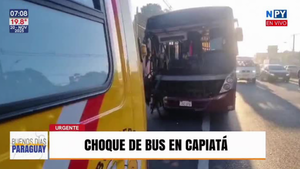 Choque de bus contra camión deja dos heridas en Capiatá