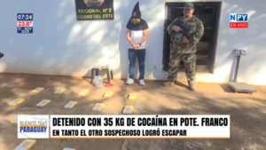 Allanamiento de la SENAD en Presidente Franco deja un detenido y 35 kilos de cocaína incautados