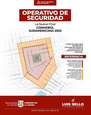 Activan operativo de ordenamiento del tránsito para la final de la Copa Sudamericana