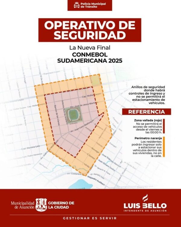 Activan operativo de ordenamiento del tránsito para la final de la Copa Sudamericana