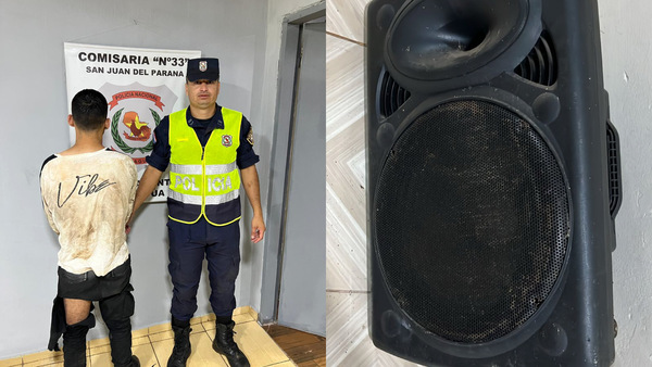 Sorprendieron a un hombre hurtando un parlante de una vivienda en San Juan del Paraná