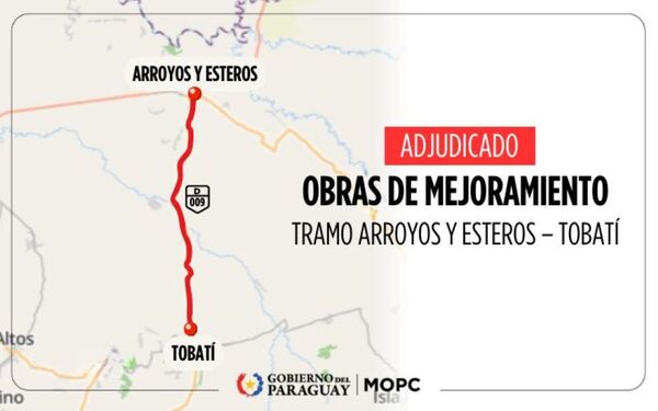 Avanza el mejoramiento del tramo Arroyos Esteros–Tobatí