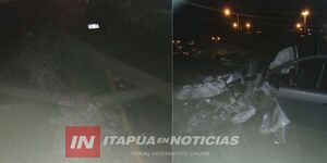 CONDUCTOR PIERDE EL CONTROL Y CHOCA CONTRA COLUMNA DE HORMIGÓN EN LA COSTANERA